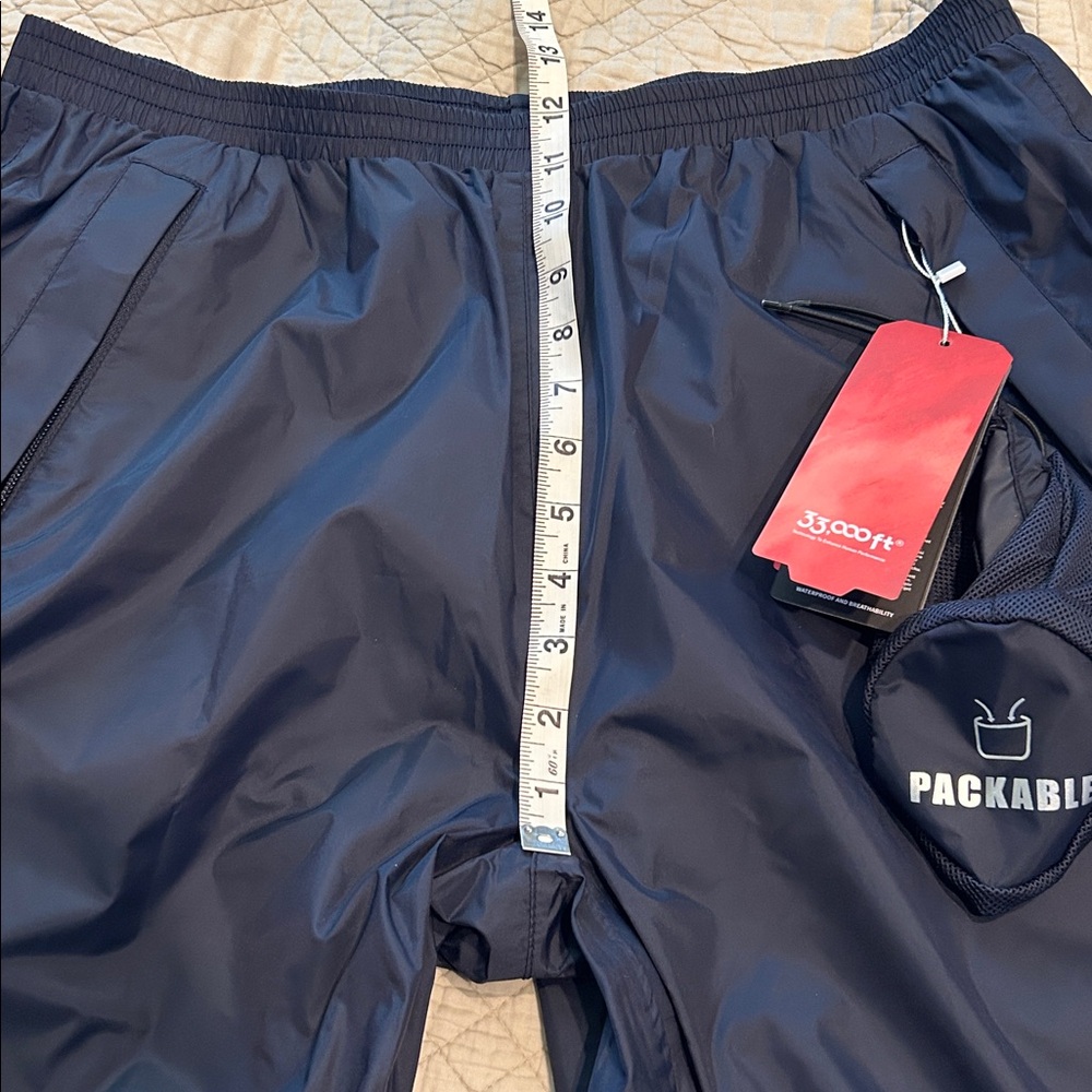 33,000 ft Woman’s Packable Rain Pants- Blue - Picture 11 of 13